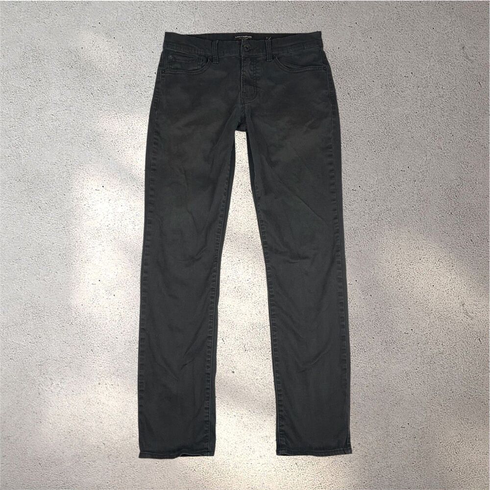 Lucky Brand 121 Slim Straight Jeans Men's 31x32 Black Stretch Casual Pants EUC